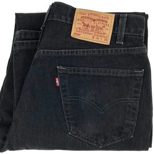 Levi's 550 Relaxed Fit Black Denim Jeans Sz 33x35